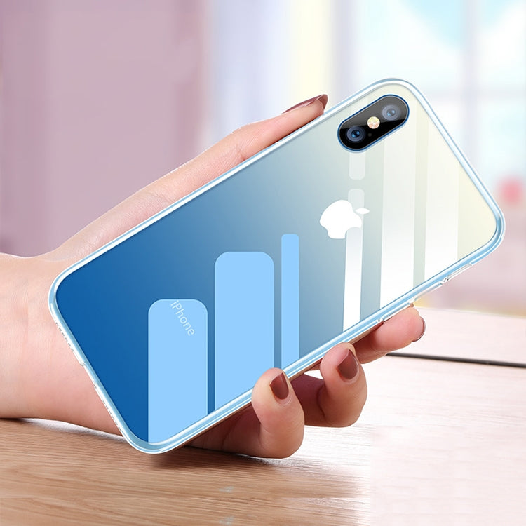 For iPhone XS Max CAFELE Gradient Color Glass Case