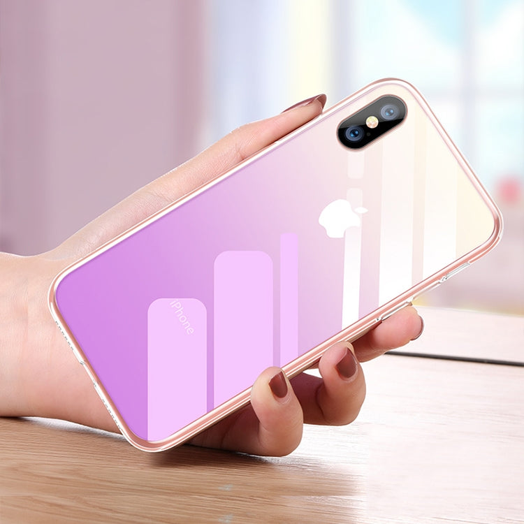 For iPhone XS Max CAFELE Gradient Color Glass Case