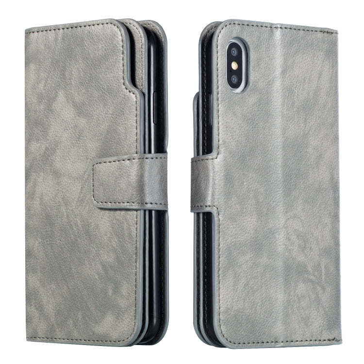 For iPhone XS Max Crazy Horse Texture Horizontal Flip Leather Case with Card Slots & Wallet & Photo Frame