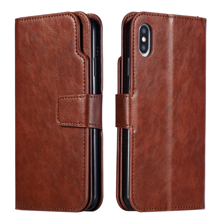 For iPhone XS Max Crazy Horse Texture Horizontal Flip Leather Case with Card Slots & Wallet & Photo Frame