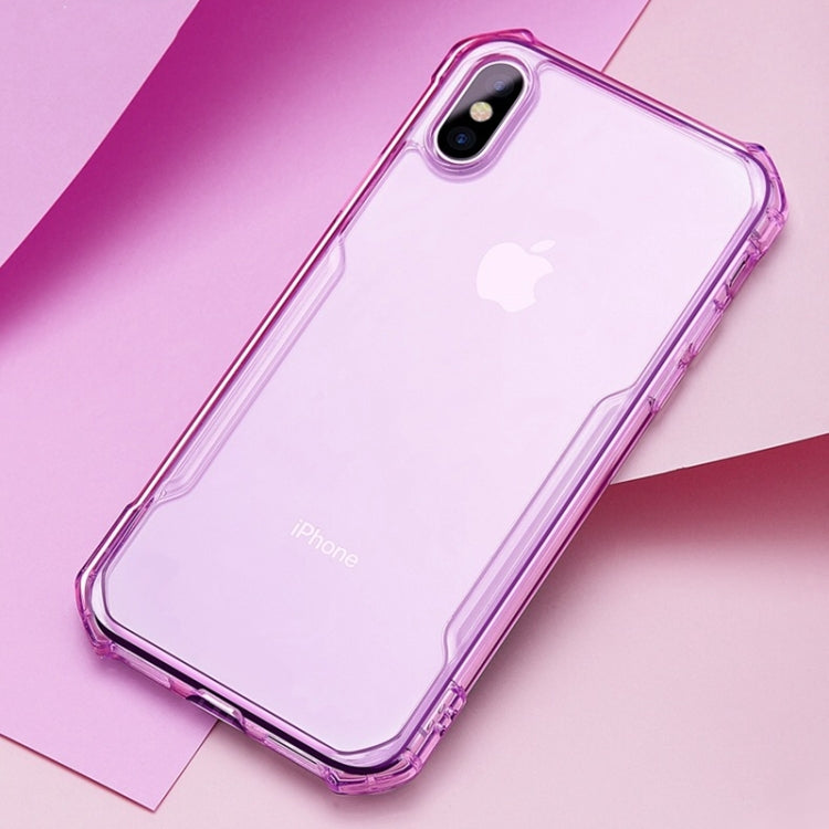 For iPhone XS Max XUNDD Beetle Series Shockproof Transparent TPU Protective Case (Purple)
