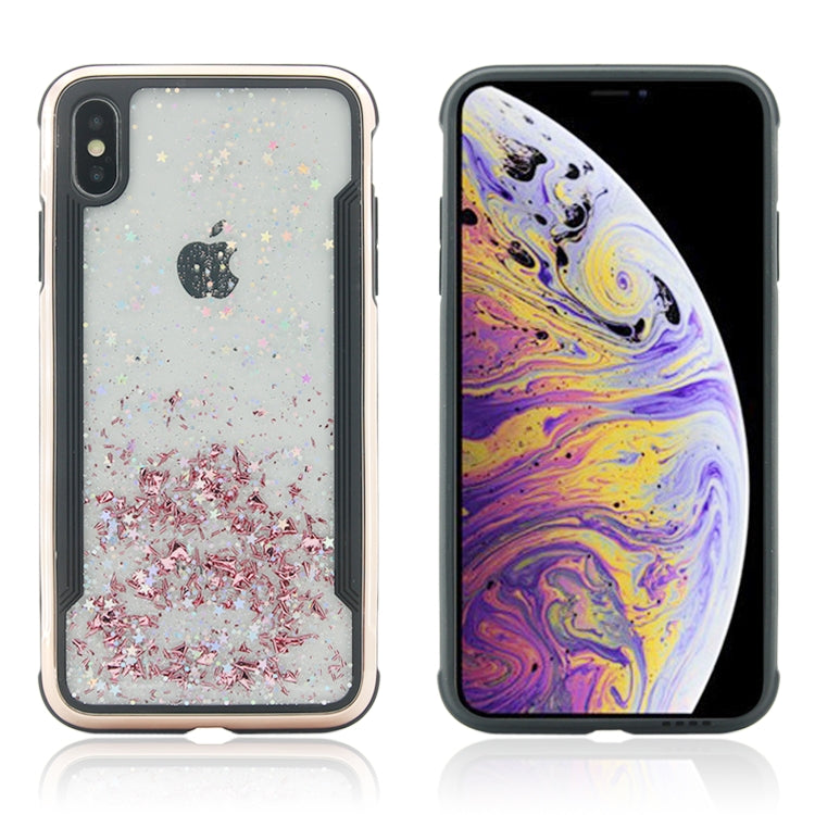 For iPhone XS Max Carbon Gold Glitter Powder Case