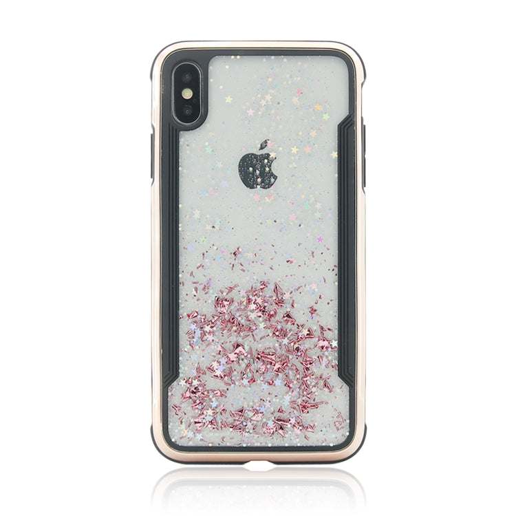 For iPhone XS Max Carbon Gold Glitter Powder Case