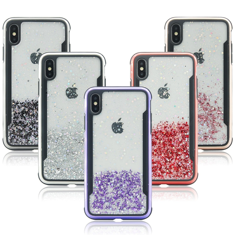 For iPhone XS Max Carbon Gold Glitter Powder Case