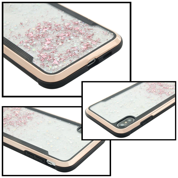 For iPhone XS Max Carbon Gold Glitter Powder Case