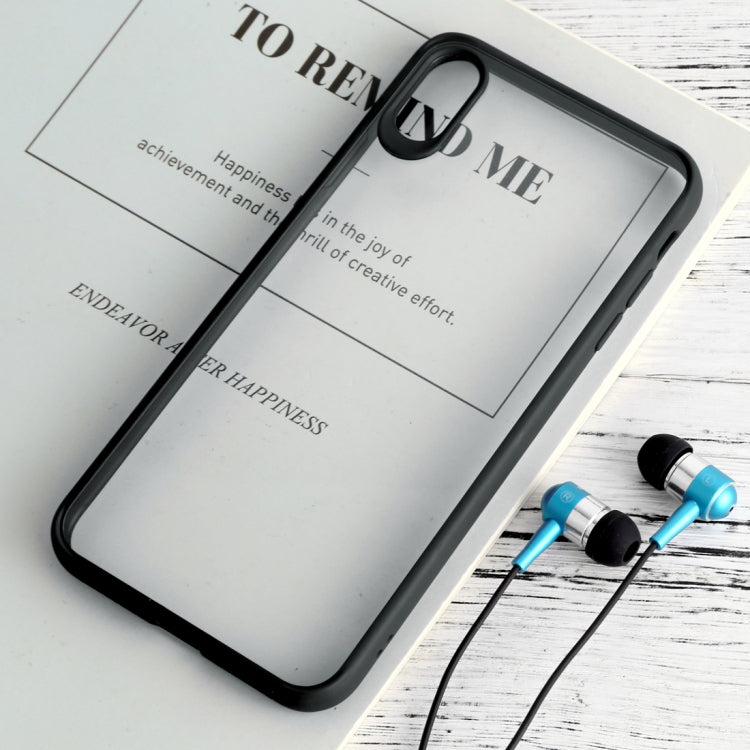 For iPhone XS Max Shockproof Pure Color Border Acrylic + TPU Protective Case