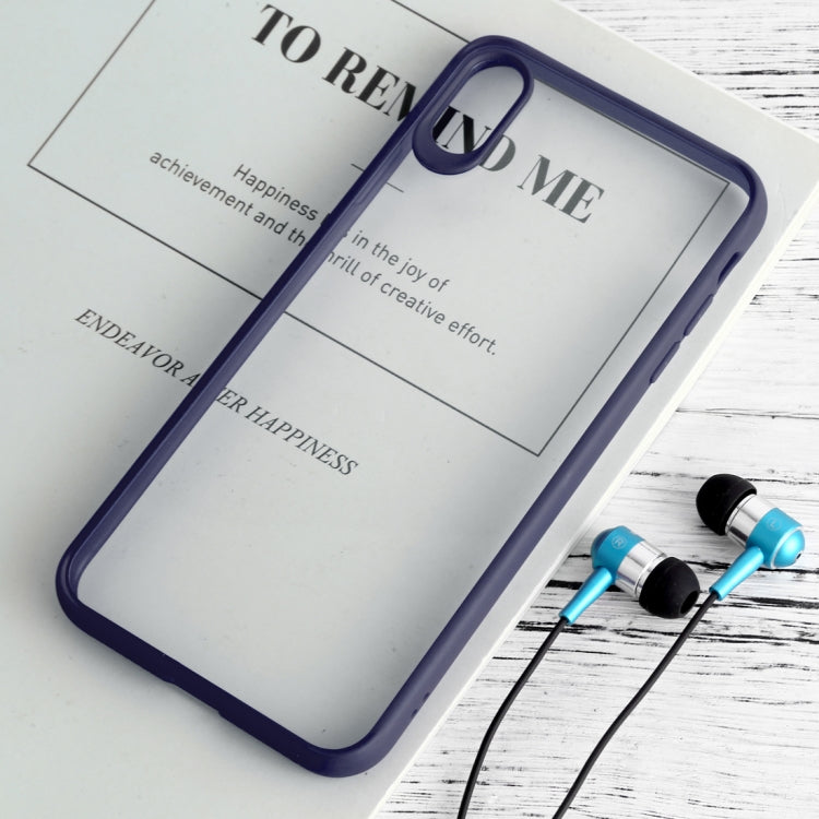 For iPhone XS Max Shockproof Pure Color Border Acrylic + TPU Protective Case