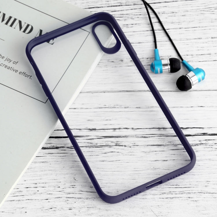 For iPhone XS Max Shockproof Pure Color Border Acrylic + TPU Protective Case