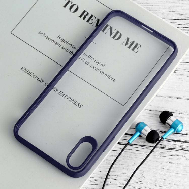 For iPhone XS Max Shockproof Pure Color Border Acrylic + TPU Protective Case