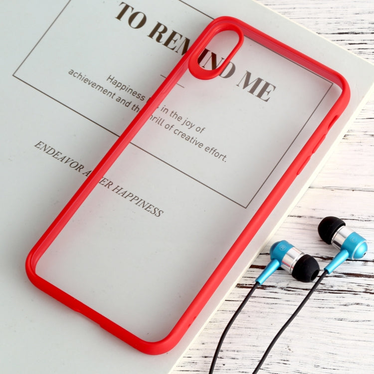 For iPhone XS Max Shockproof Pure Color Border Acrylic + TPU Protective Case
