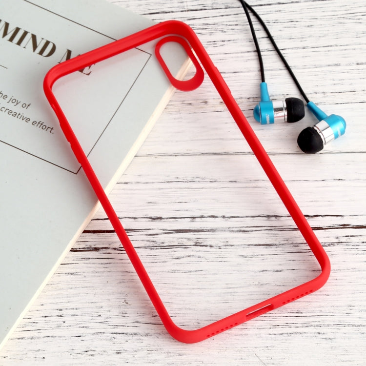For iPhone XS Max Shockproof Pure Color Border Acrylic + TPU Protective Case