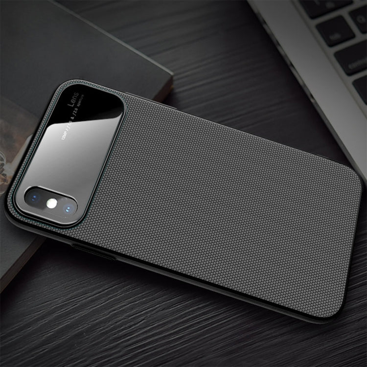 For iPhone XS Max Lenuo LeJazz Series TPU + Glass Case(Black)