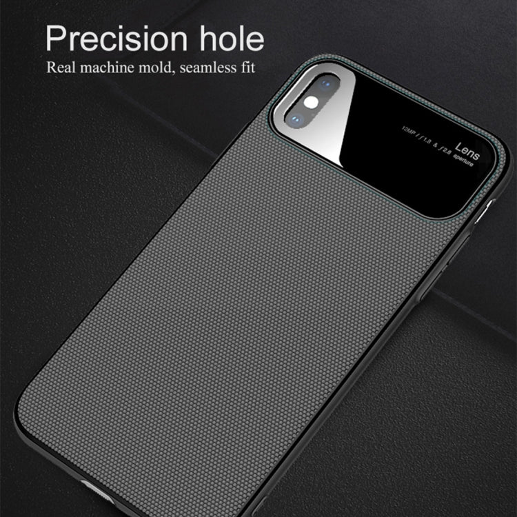 For iPhone XS Max Lenuo LeJazz Series TPU + Glass Case(Black)