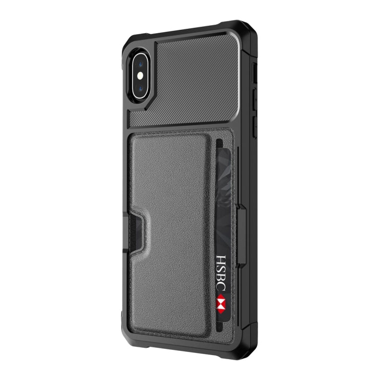 For iPhone XS Max Shockproof Magnetic PC Case with Card Slot