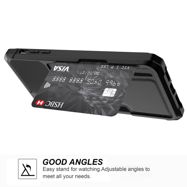 For iPhone XS Max Shockproof Magnetic PC Case with Card Slot