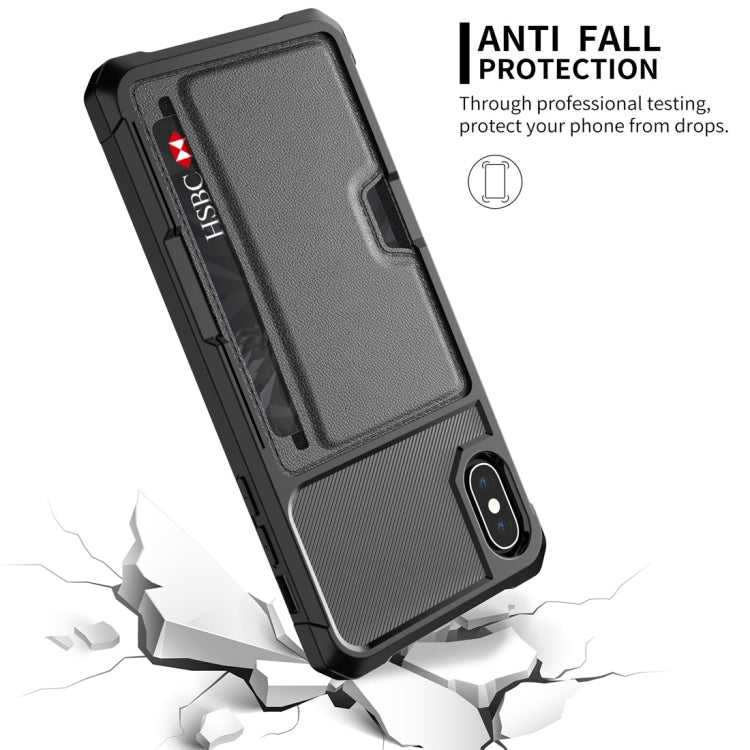 For iPhone XS Max Shockproof Magnetic PC Case with Card Slot