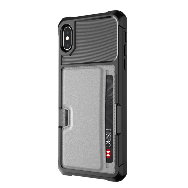 For iPhone XS Max Shockproof Magnetic PC Case with Card Slot