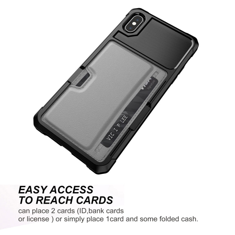 For iPhone XS Max Shockproof Magnetic PC Case with Card Slot