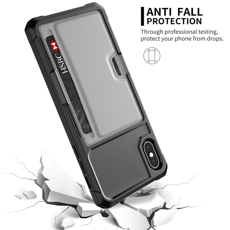 For iPhone XS Max Shockproof Magnetic PC Case with Card Slot