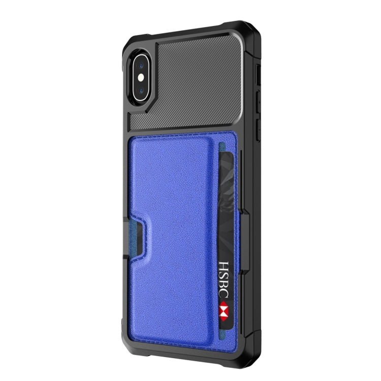For iPhone XS Max Shockproof Magnetic PC Case with Card Slot
