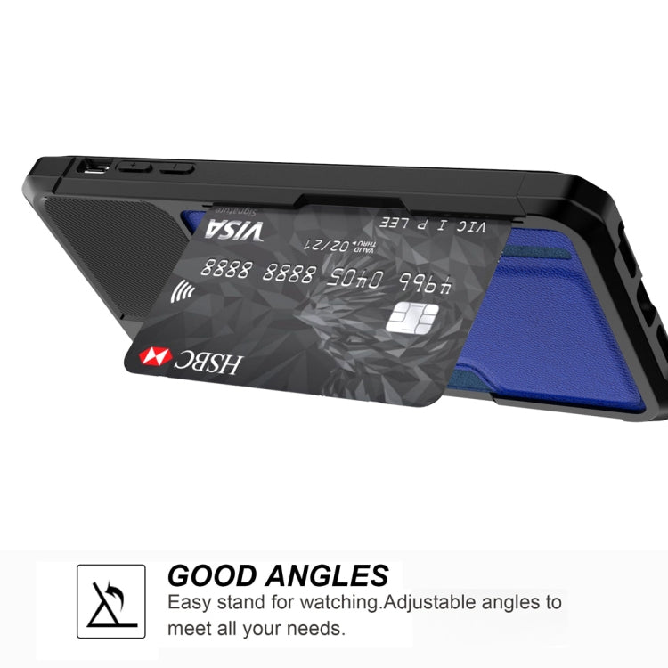 For iPhone XS Max Shockproof Magnetic PC Case with Card Slot