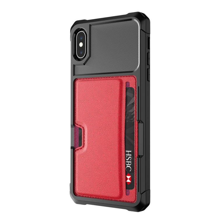 For iPhone XS Max Shockproof Magnetic PC Case with Card Slot