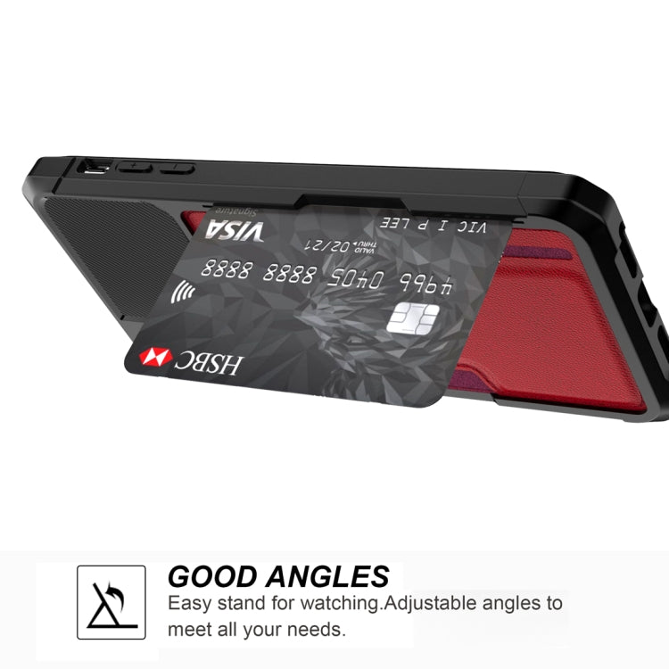 For iPhone XS Max Shockproof Magnetic PC Case with Card Slot