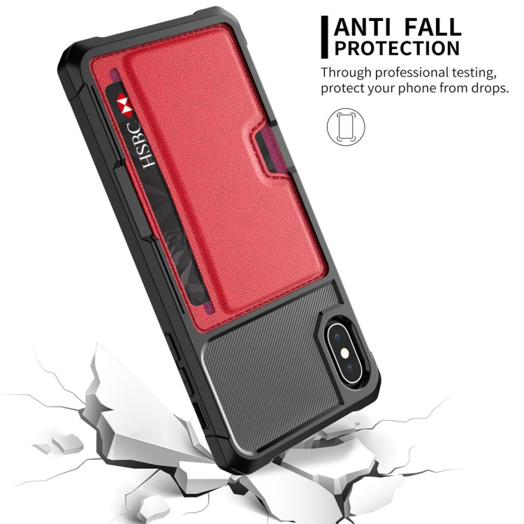 For iPhone XS Max Shockproof Magnetic PC Case with Card Slot