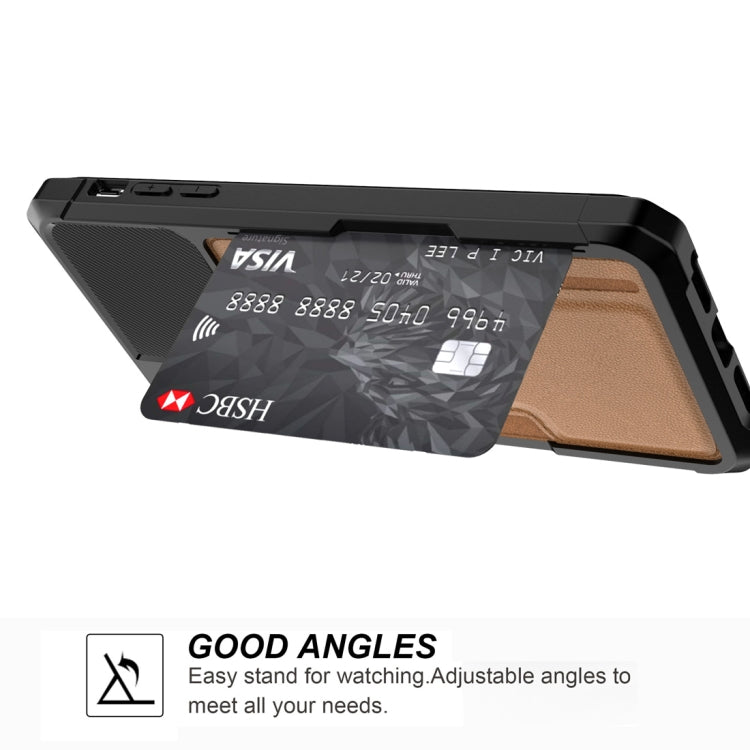 For iPhone XS Max Shockproof Magnetic PC Case with Card Slot