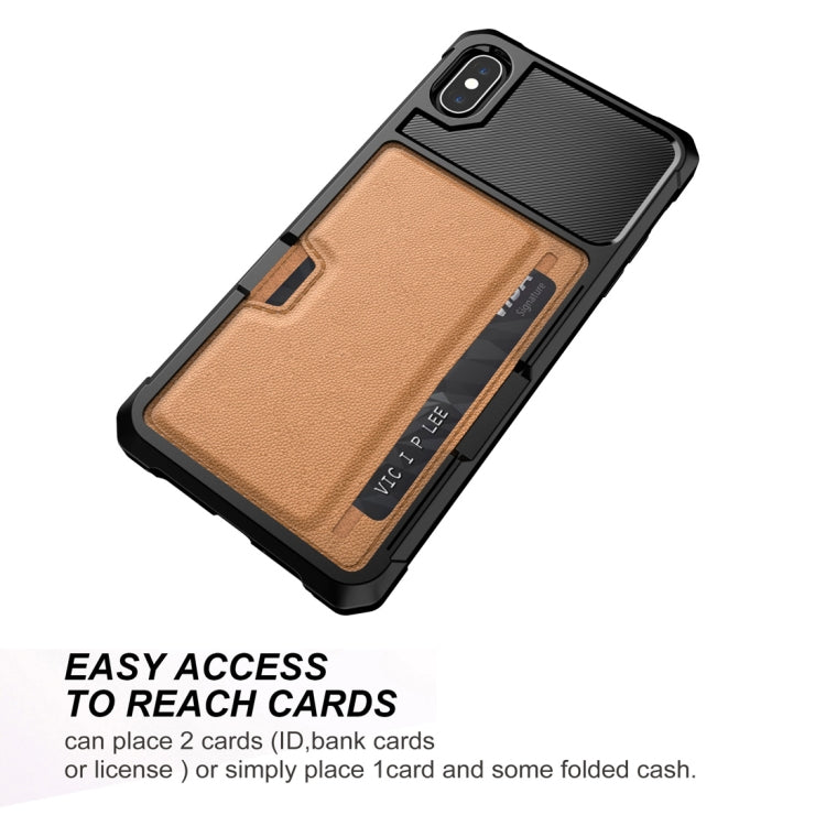 For iPhone XS Max Shockproof Magnetic PC Case with Card Slot