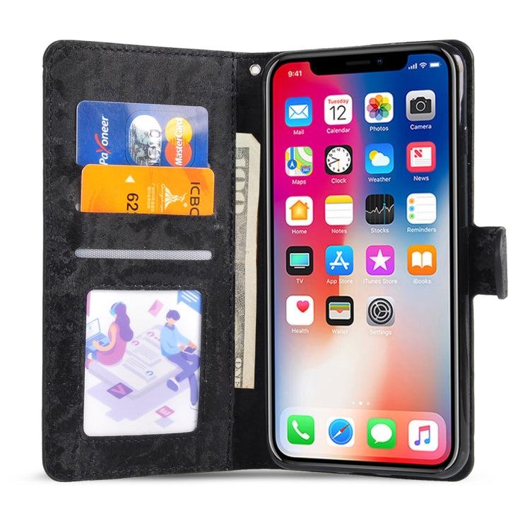 For iPhone XS Max Horizontal Flip 3D Gradient Color PU + TPU Leather Case with Holder & Card Slots & Photo frame