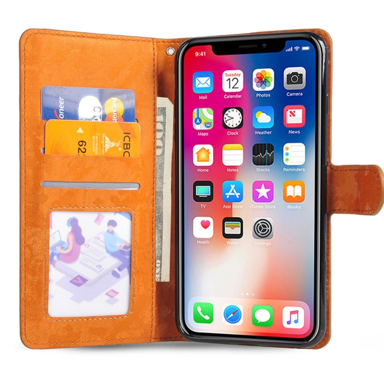 For iPhone XS Max Horizontal Flip 3D Gradient Color PU + TPU Leather Case with Holder & Card Slots & Photo frame