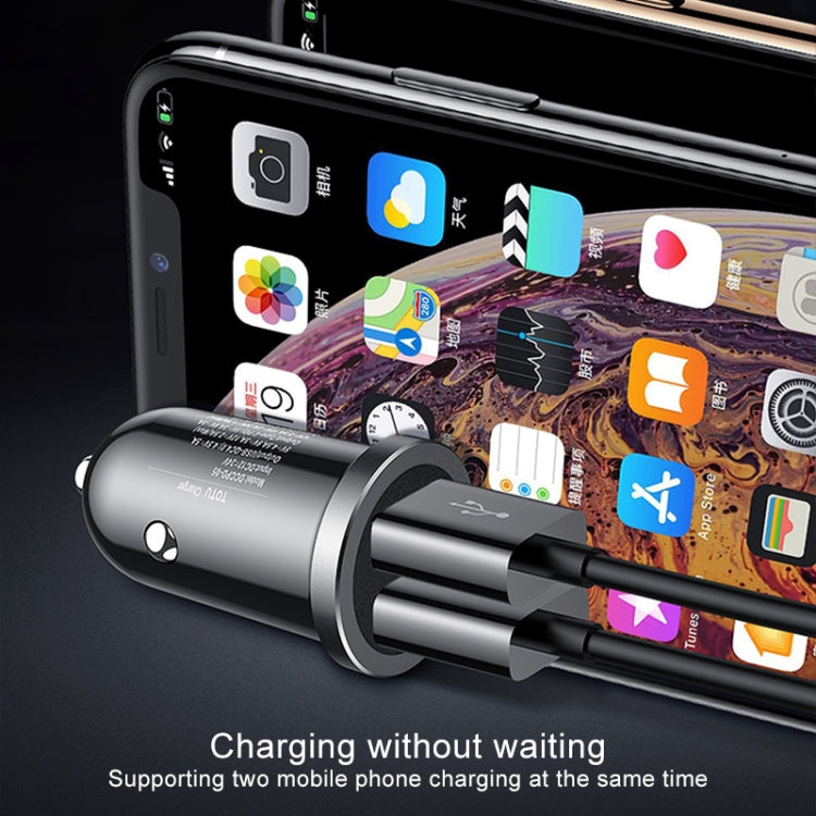 TOTUDESIGN DCCD-017 DV 5V - 2.4A PC Smart Dual USB Car Charger Second Generation