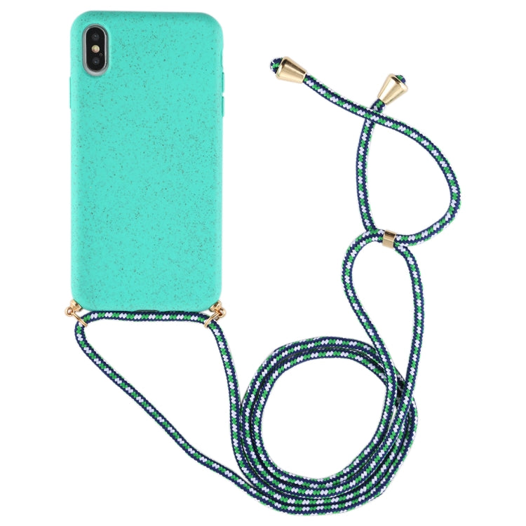 For iPhone XS Max TPU Anti-Fall Mobile Phone Case With Lanyard