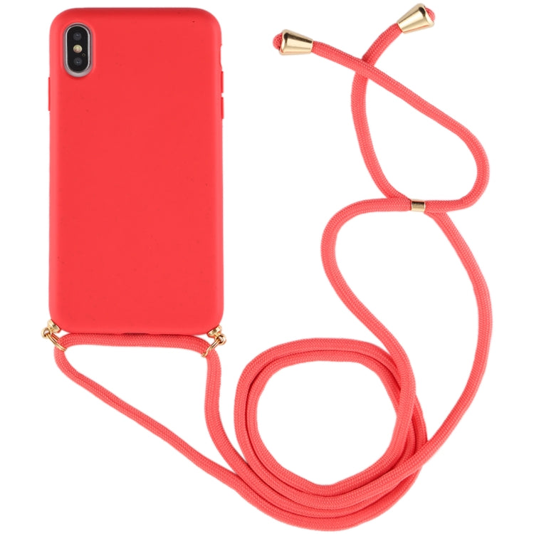 For iPhone XS Max TPU Anti-Fall Mobile Phone Case With Lanyard