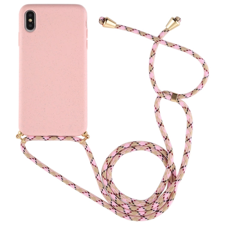For iPhone XS Max TPU Anti-Fall Mobile Phone Case With Lanyard