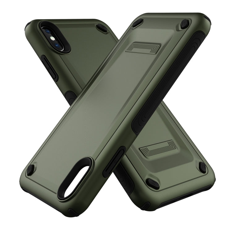 For iPhone XS Max Ultra-thin TPU+PC Mechanic Shockproof Protective Case