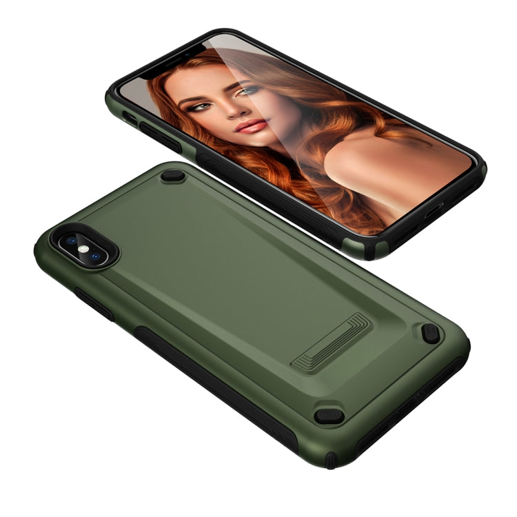 For iPhone XS Max Ultra-thin TPU+PC Mechanic Shockproof Protective Case
