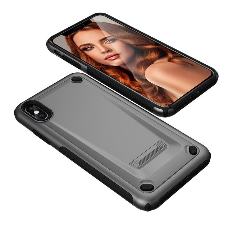 For iPhone XS Max Ultra-thin TPU+PC Mechanic Shockproof Protective Case