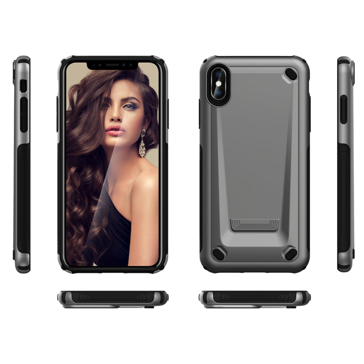 For iPhone XS Max Ultra-thin TPU+PC Mechanic Shockproof Protective Case