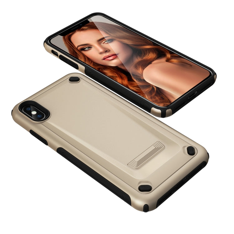 For iPhone XS Max Ultra-thin TPU+PC Mechanic Shockproof Protective Case