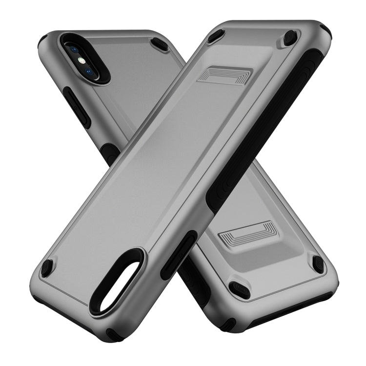 For iPhone XS Max Ultra-thin TPU+PC Mechanic Shockproof Protective Case