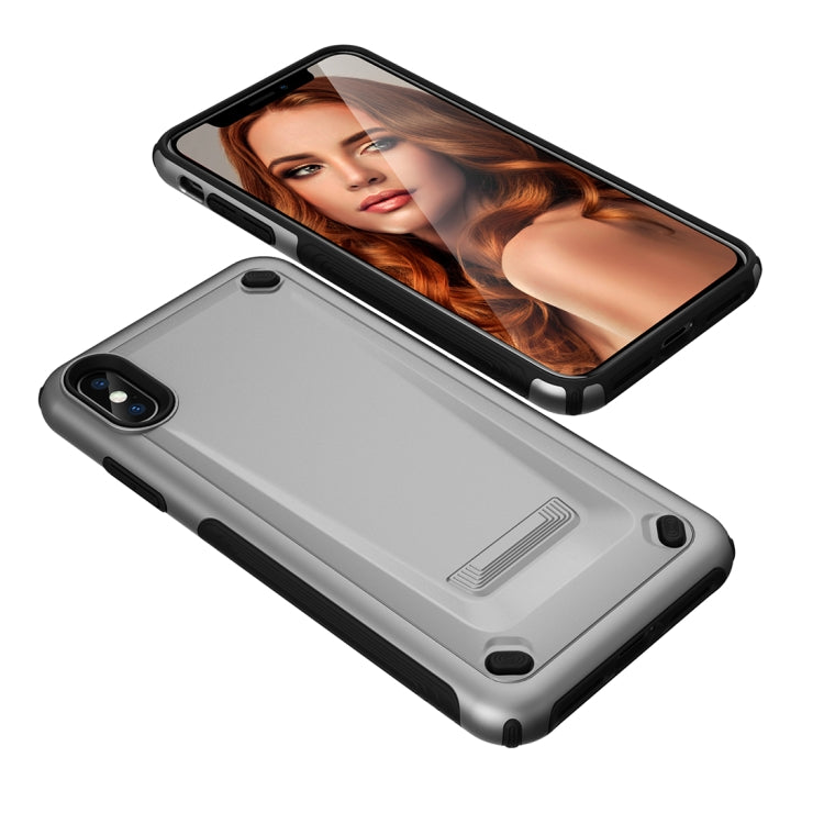 For iPhone XS Max Ultra-thin TPU+PC Mechanic Shockproof Protective Case