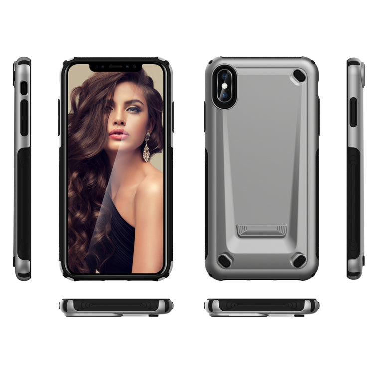 For iPhone XS Max Ultra-thin TPU+PC Mechanic Shockproof Protective Case