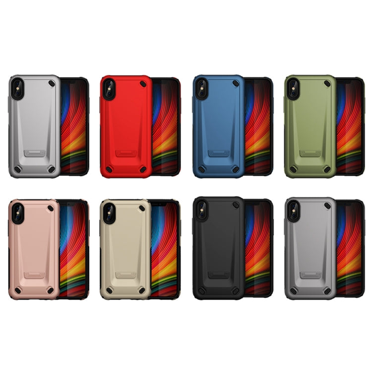 For iPhone XS Max Ultra-thin TPU+PC Mechanic Shockproof Protective Case