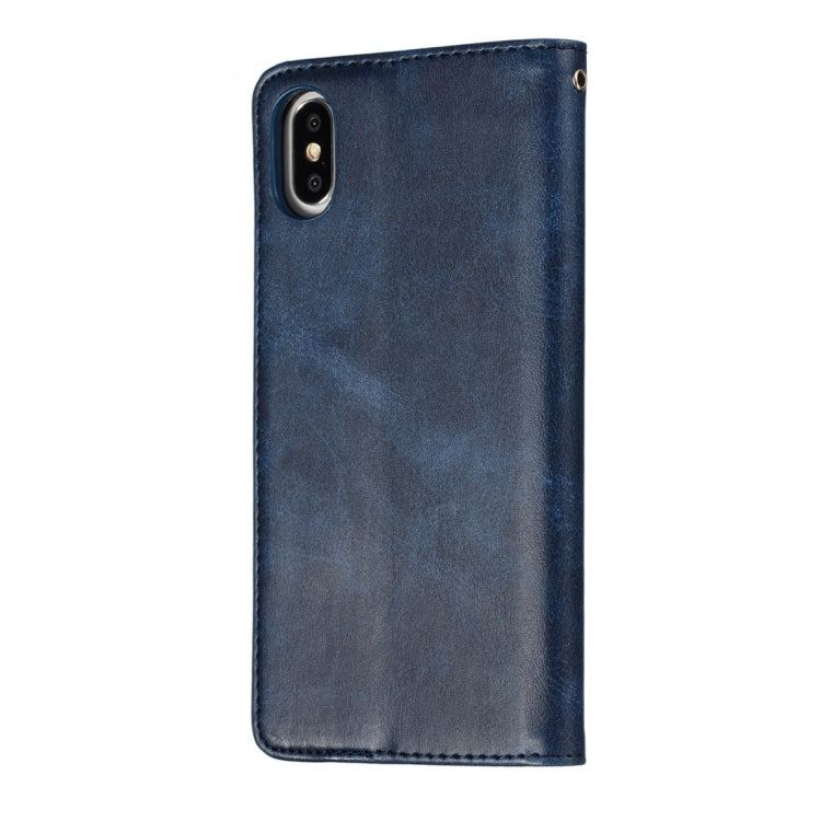 For iPhone XS Max Calf Texture Zipper Magnetic Horizontal Flip Leather Case with Wallet & Holder & Card Slots
