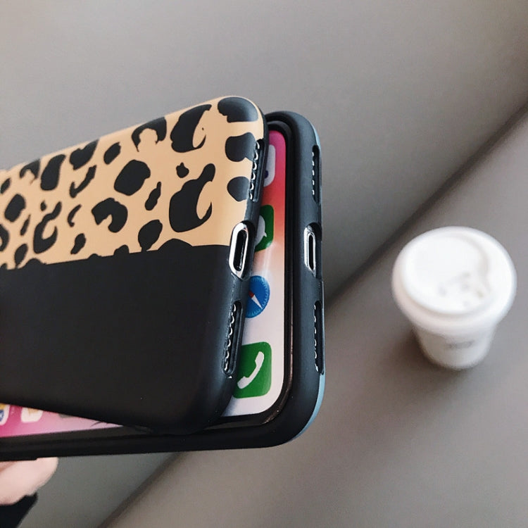 For iPhone XS Max Leopard Pattern Shockproof IMD Scrub Soft TPU Case (Pink)