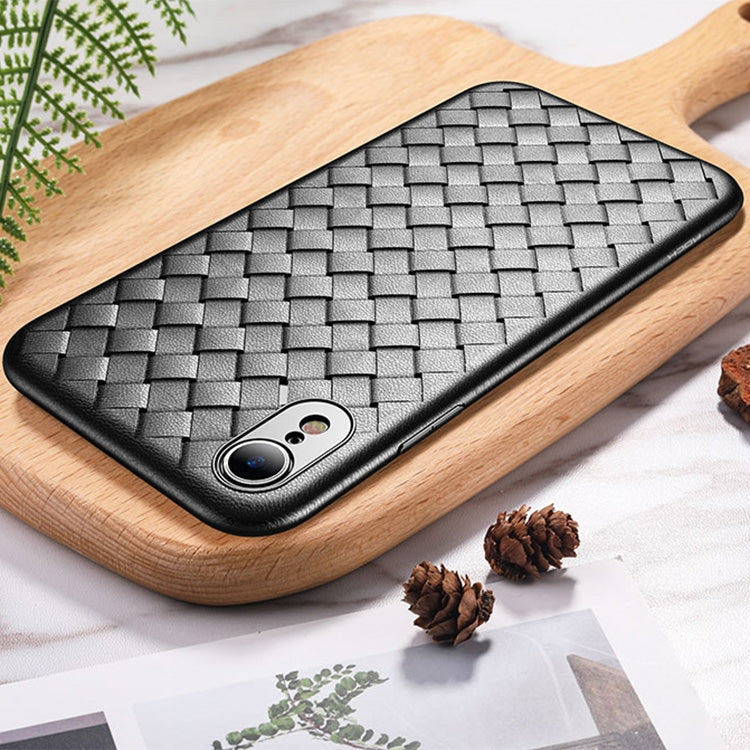 For iPhone XR ROCK Slim Weave Style TPU Soft Case (Black)