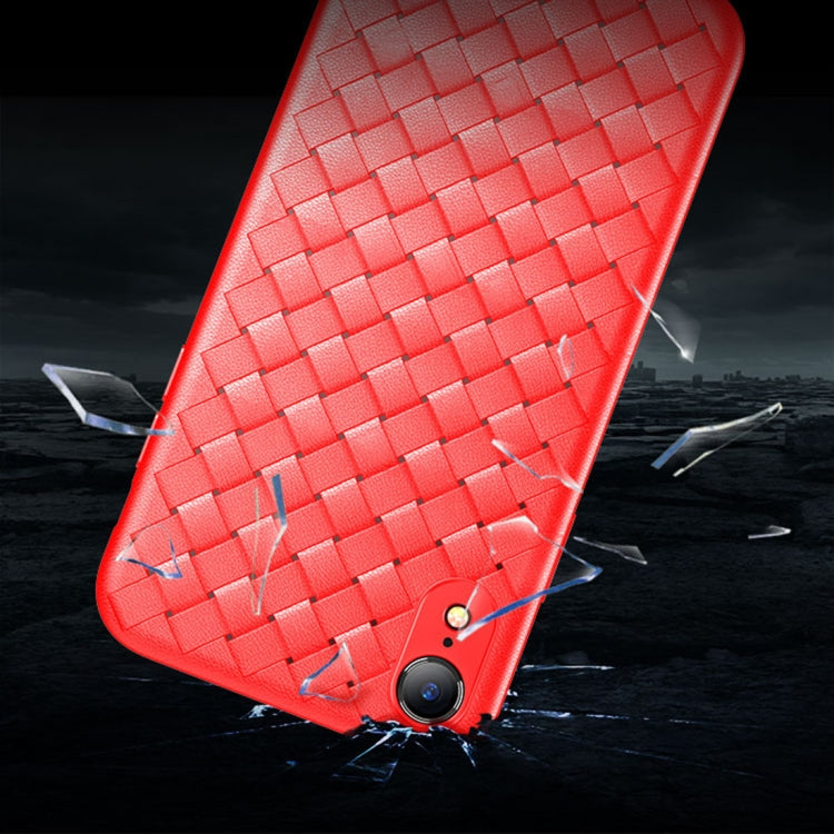 For iPhone XR ROCK Slim Weave Style TPU Soft Case (Black)