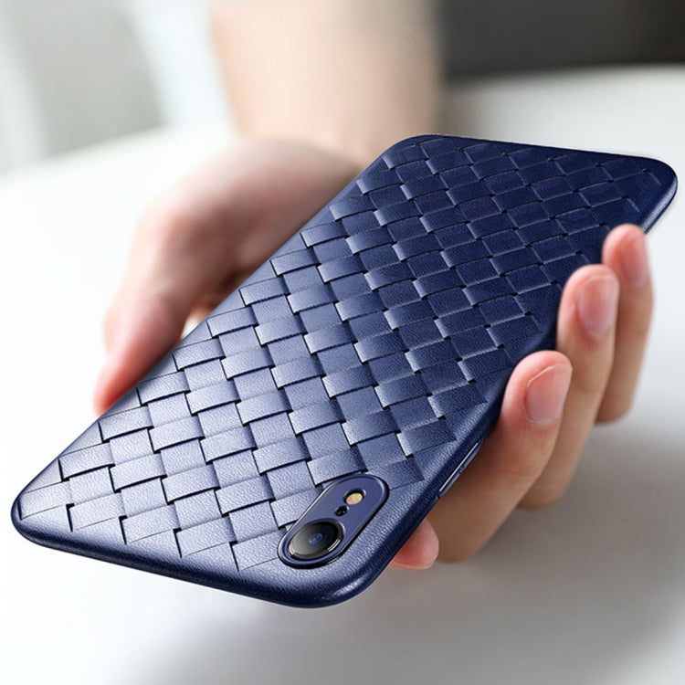 For iPhone XR ROCK Slim Weave Style TPU Soft Case (Black)